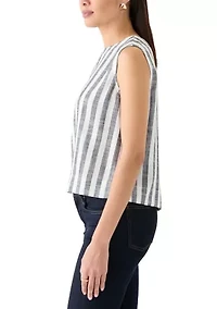 Women's Sleeveless Cropped Yarn Dyed Top