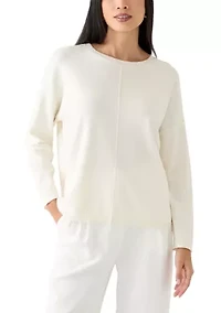 Petite Seamed Front Pullover Sweater