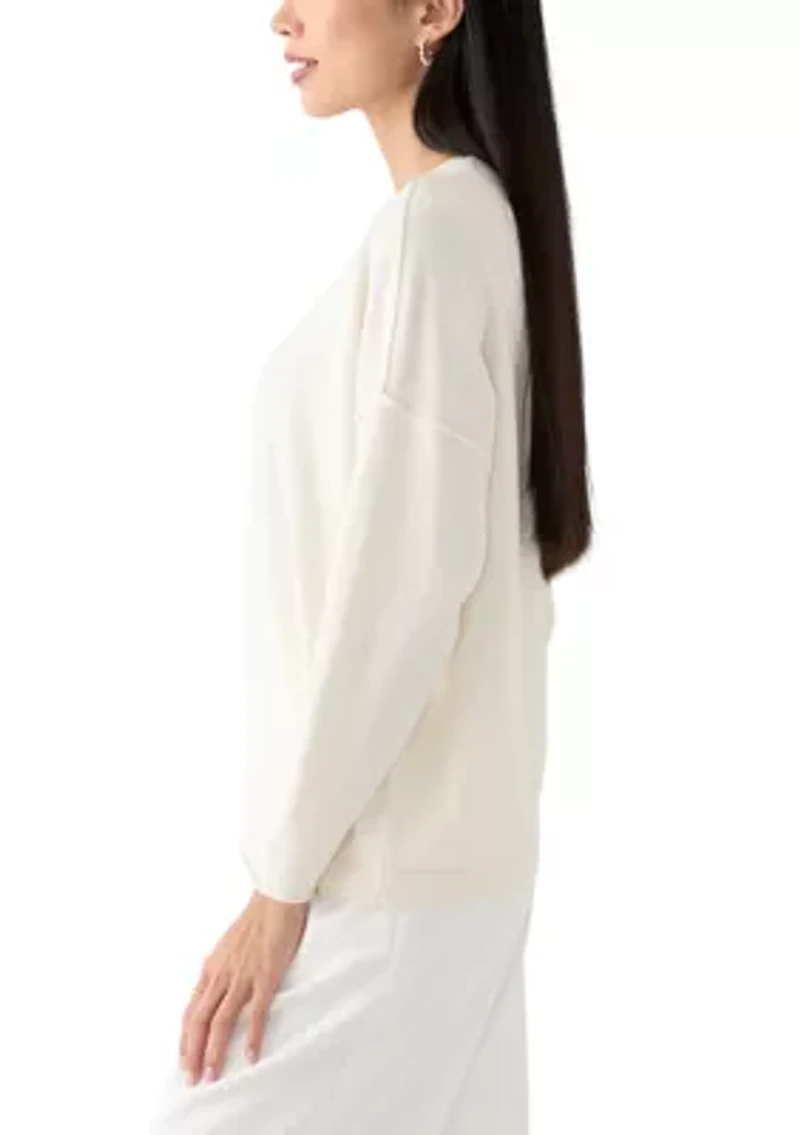 Petite Seamed Front Pullover Sweater