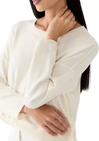 Petite Seamed Front Pullover Sweater