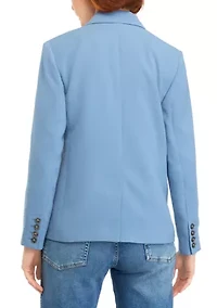 Petite Double Breasted Crepe Blazer