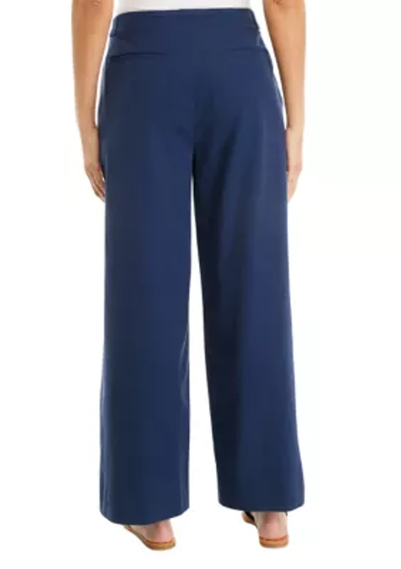 Petite High Rise Tab Waist Trousers