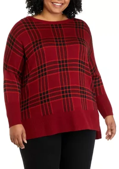 Plus Dolman Sleeve Crew Neck Sweater