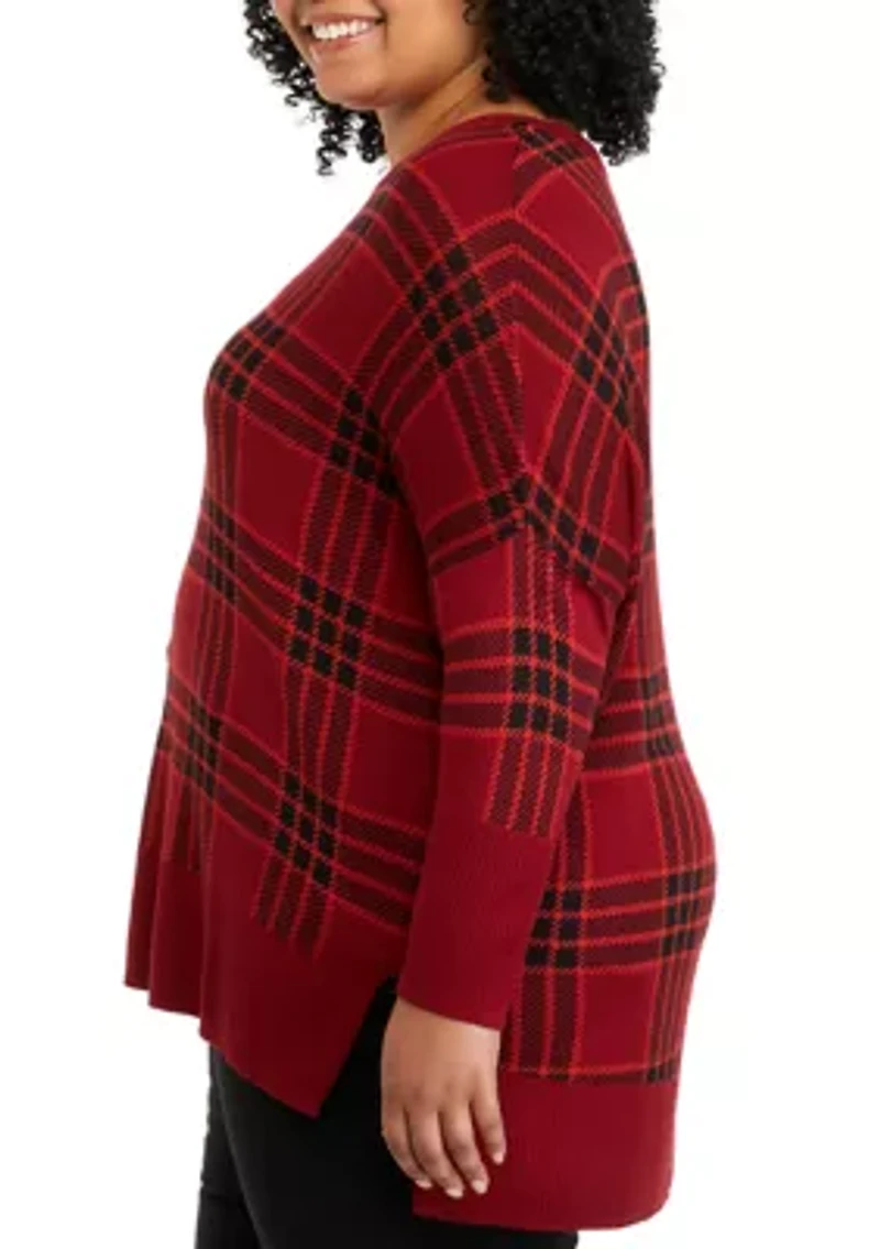 Plus Dolman Sleeve Crew Neck Sweater