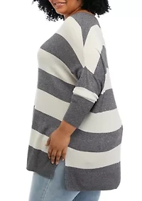 Plus Dolman Sleeve Crew Neck Sweater