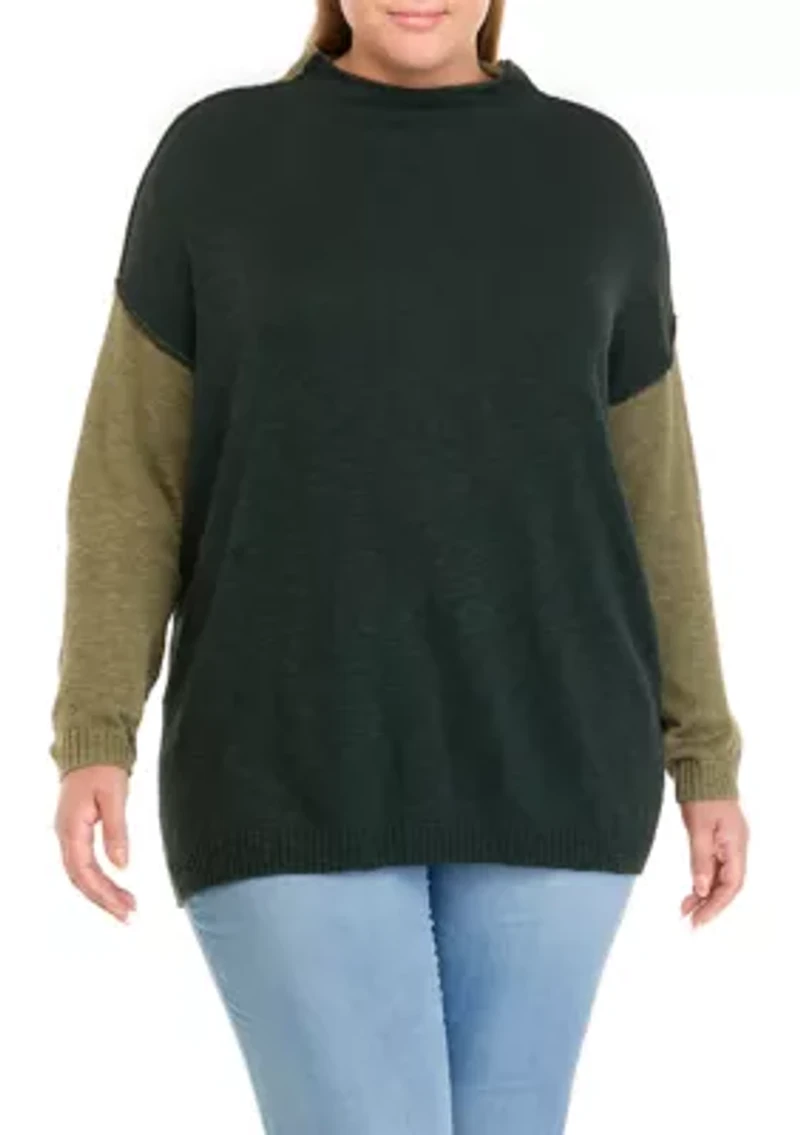 Plus Funnel Neck Pullover Sweater