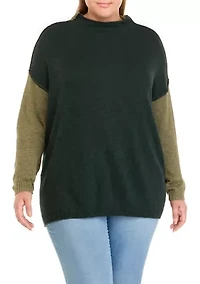 Plus Funnel Neck Pullover Sweater