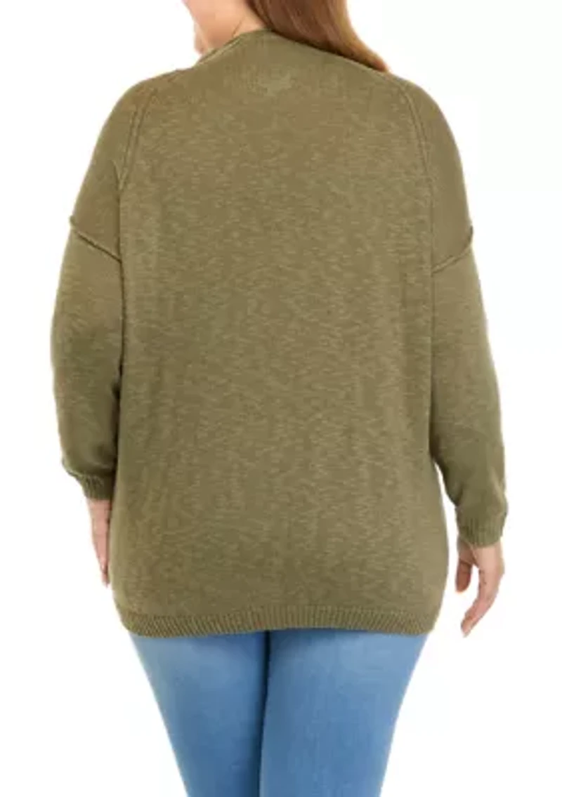 Plus Funnel Neck Pullover Sweater