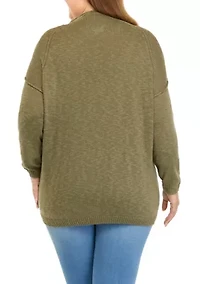 Plus Funnel Neck Pullover Sweater