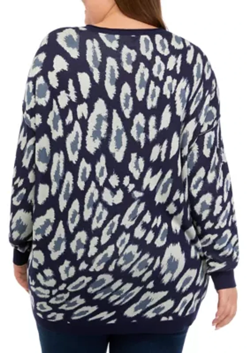 Plus Printed Pullover Sweater