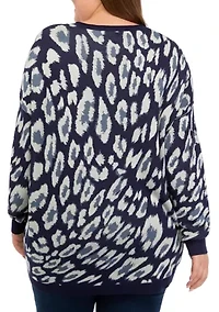 Plus Printed Pullover Sweater