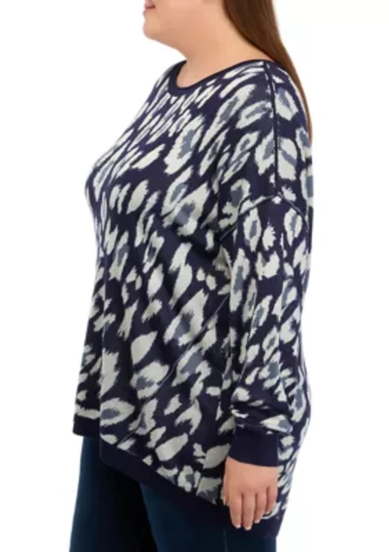 Plus Printed Pullover Sweater