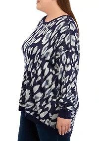 Plus Printed Pullover Sweater