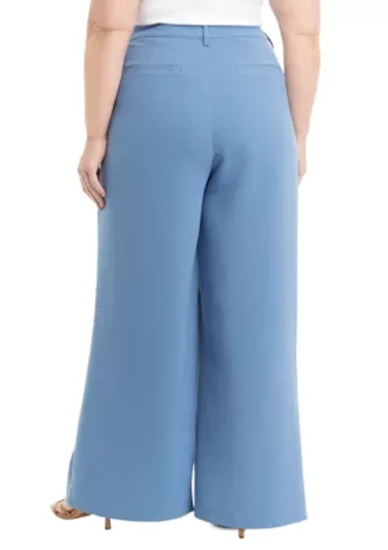 Plus High Rise Extended Tab Trouser Pants