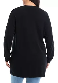 Plus Button Front Duster Cardigan