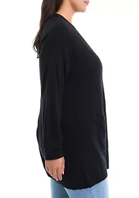 Plus Button Front Duster Cardigan