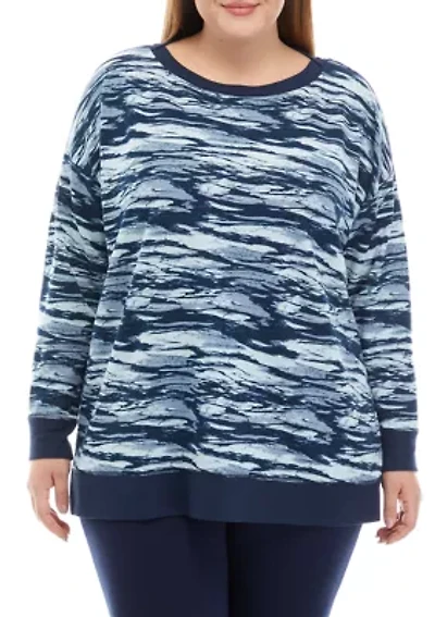 Plus Printed Tunic Sweatshirt