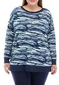 Plus Printed Tunic Sweatshirt