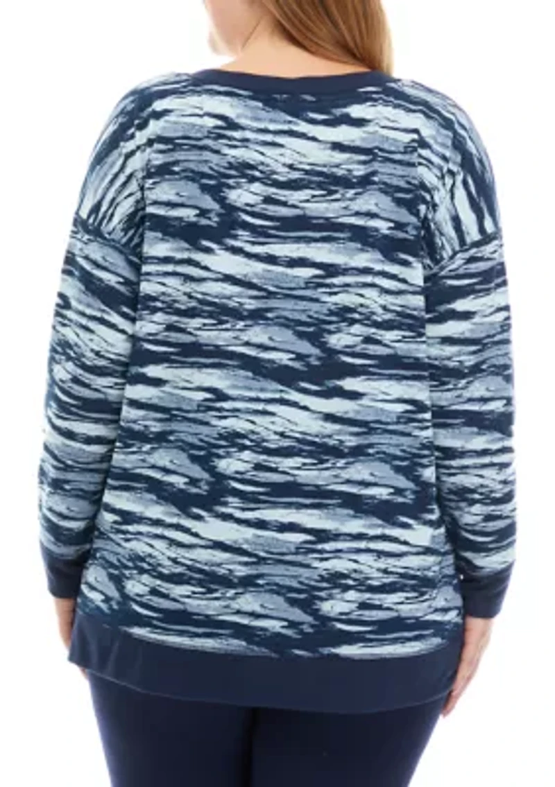 Plus Printed Tunic Sweatshirt