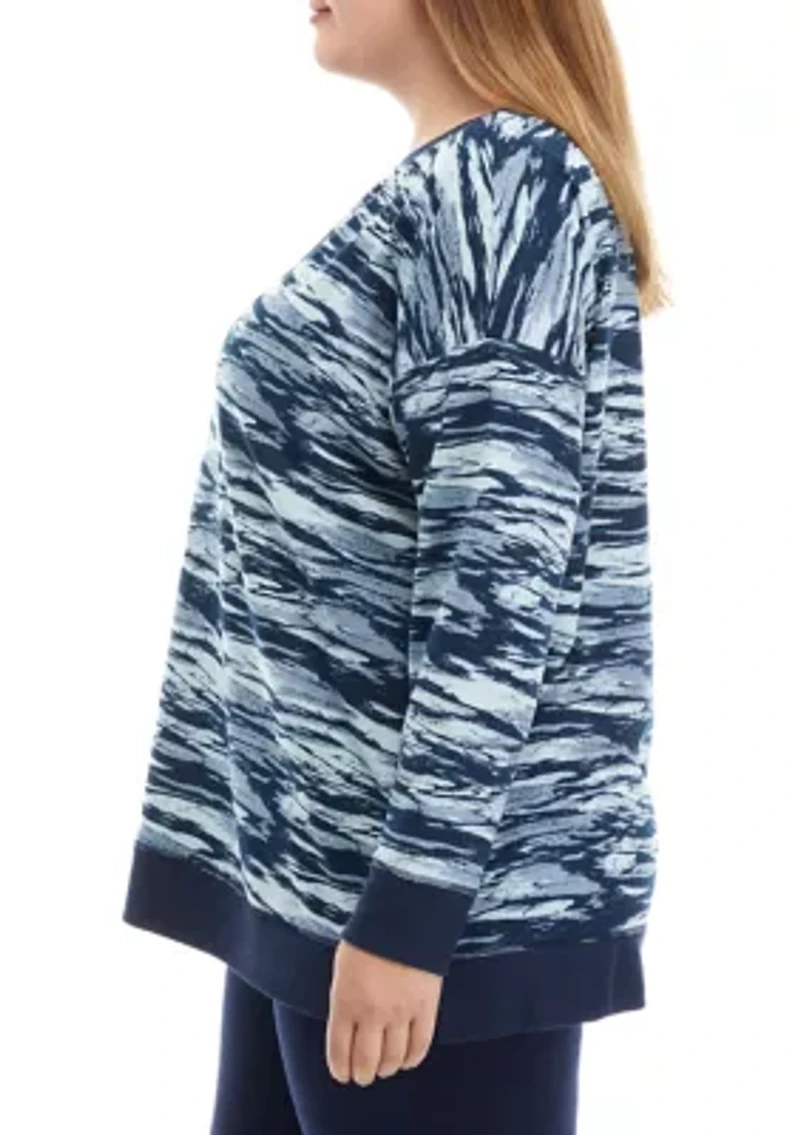 Plus Printed Tunic Sweatshirt