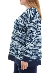 Plus Printed Tunic Sweatshirt