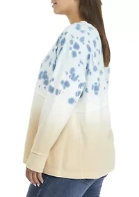 Plus Split Neck Ribbed Pullover