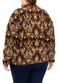 Plus Sherpa Popover Printed Jacket