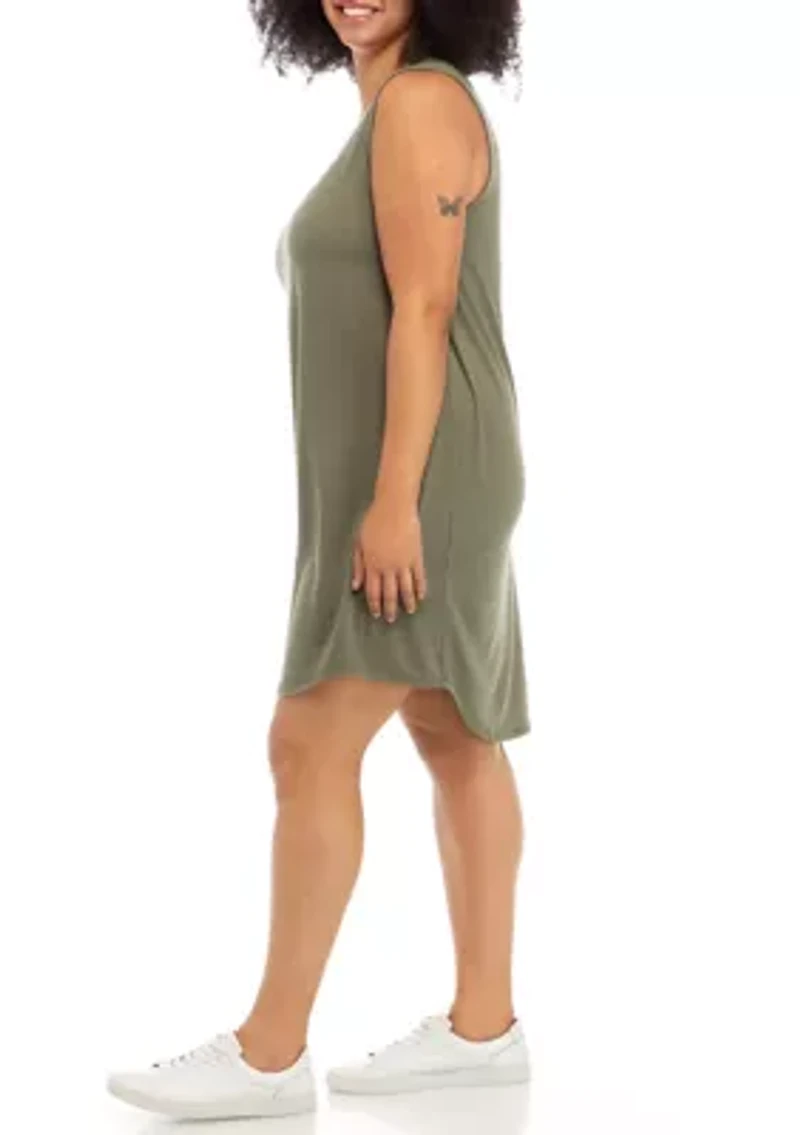 Plus Sleeveless Baby Terry Dress