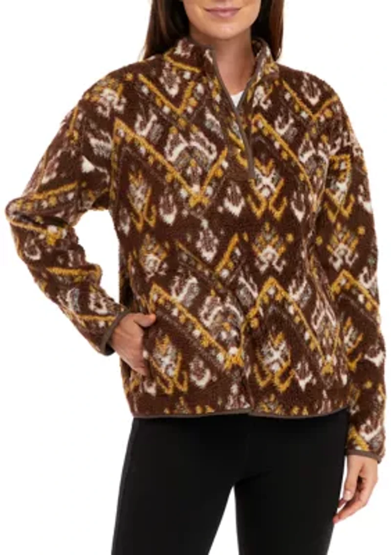 Women's Sherpa Popover Printed Jacket