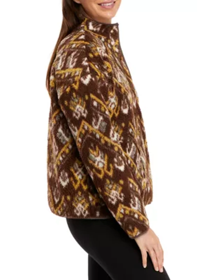 Women's Sherpa Popover Printed Jacket