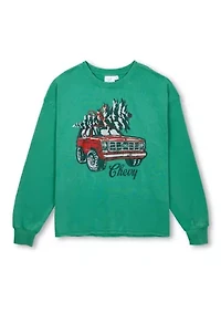 Holiday Chevy Graphic Long Sleeve Sweater