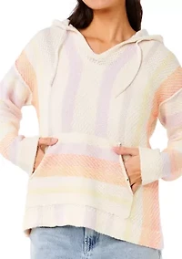 Women's Neon Isles Knit Poncho Hoodie