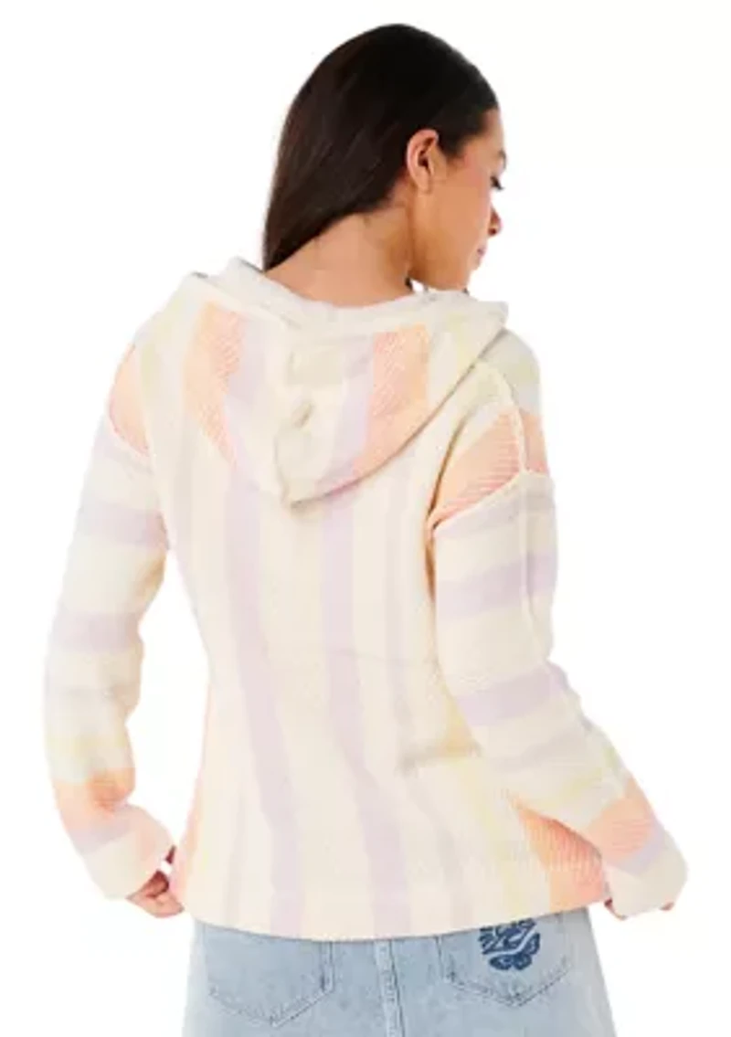 Women's Neon Isles Knit Poncho Hoodie