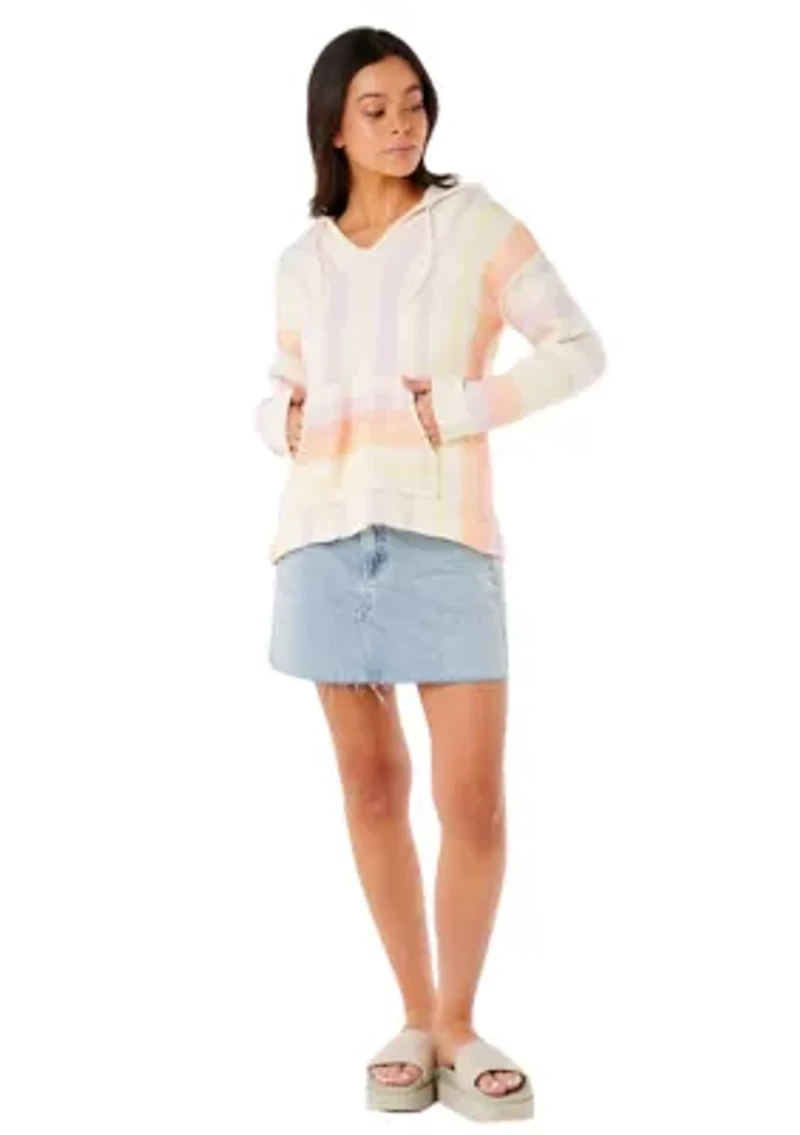 Women's Neon Isles Knit Poncho Hoodie