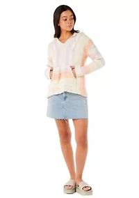 Women's Neon Isles Knit Poncho Hoodie