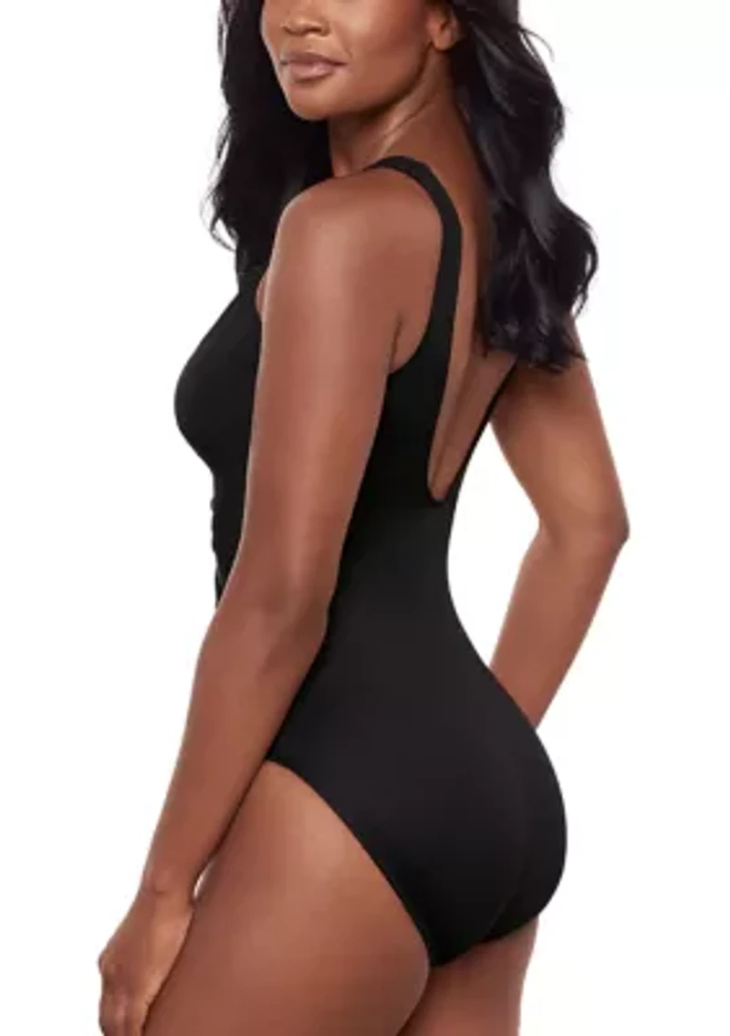 Women's Razzle Dazzle Zip Front One Piece Swimsuit