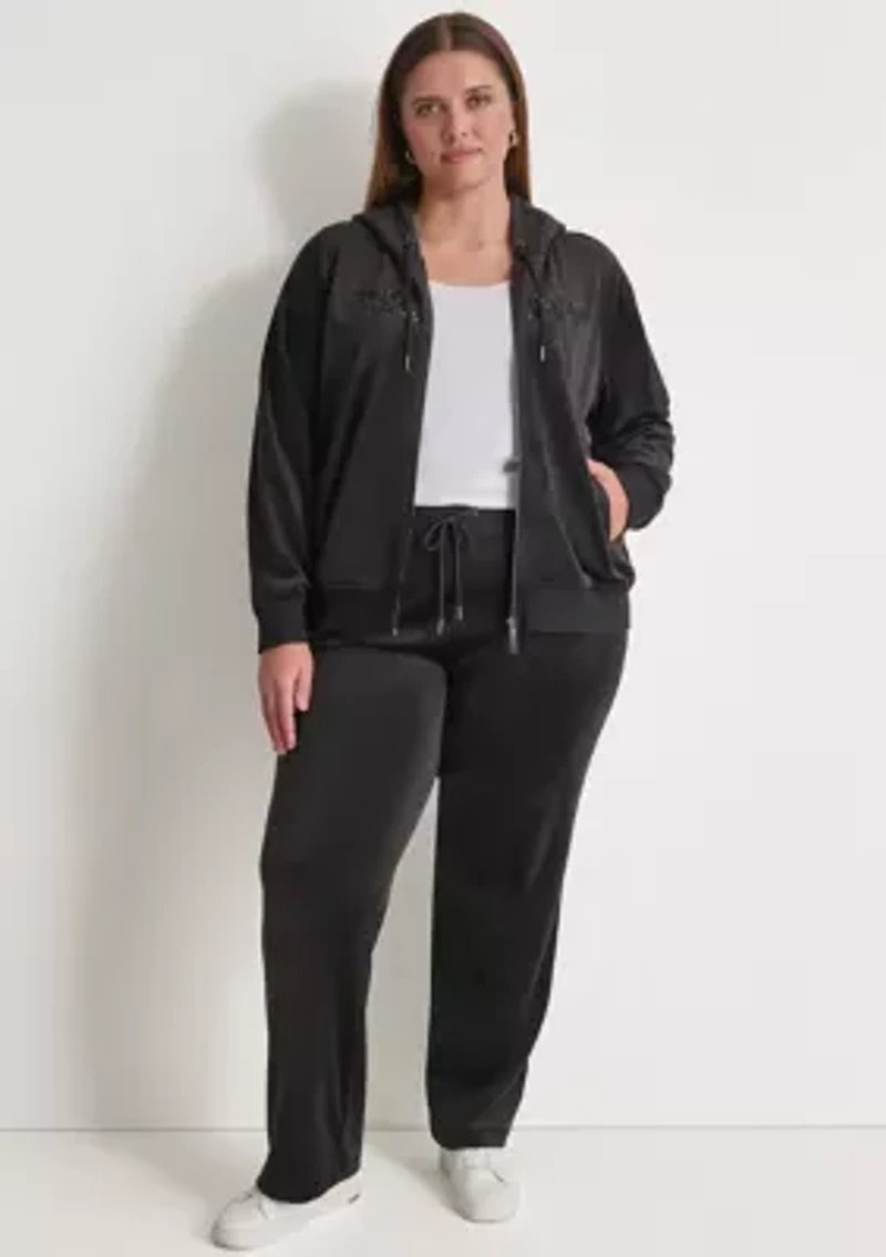 Plus Small Logo Relaxed Velour Pants