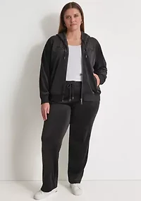 Plus Small Logo Relaxed Velour Pants