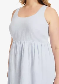Plus Gauze Knit Midi Dress