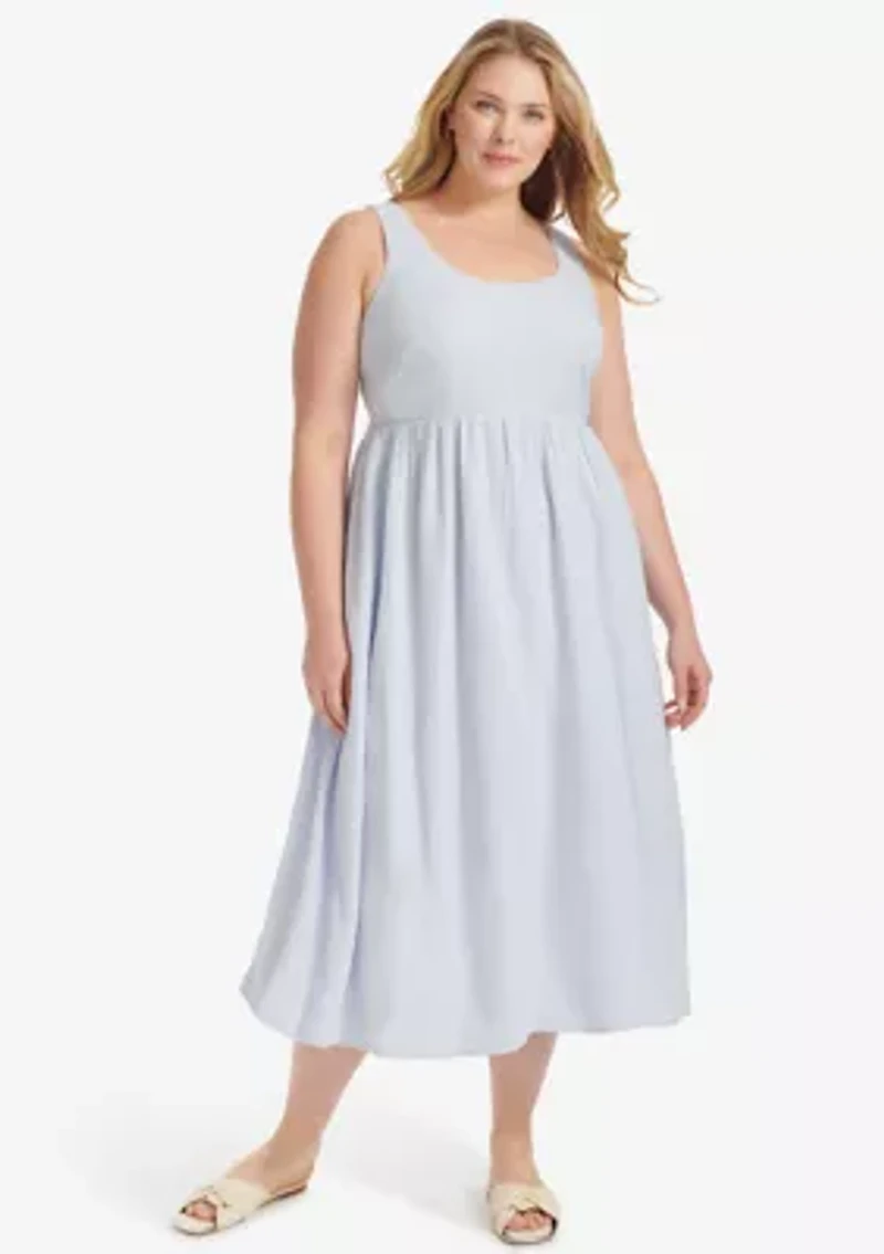 Plus Gauze Knit Midi Dress