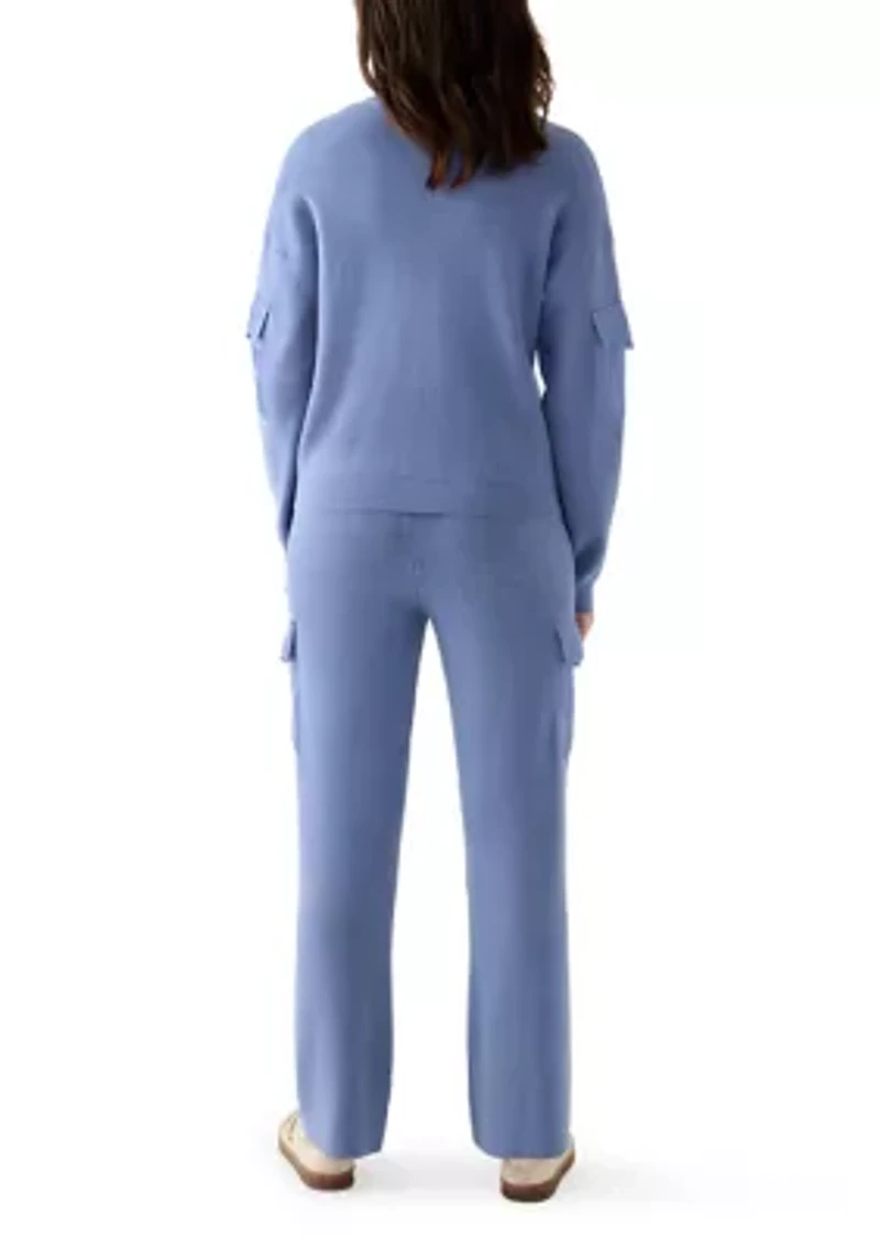 Women's Woven Pocket Athletic Sweater Pants