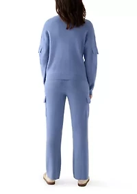 Women's Woven Pocket Athletic Sweater Pants