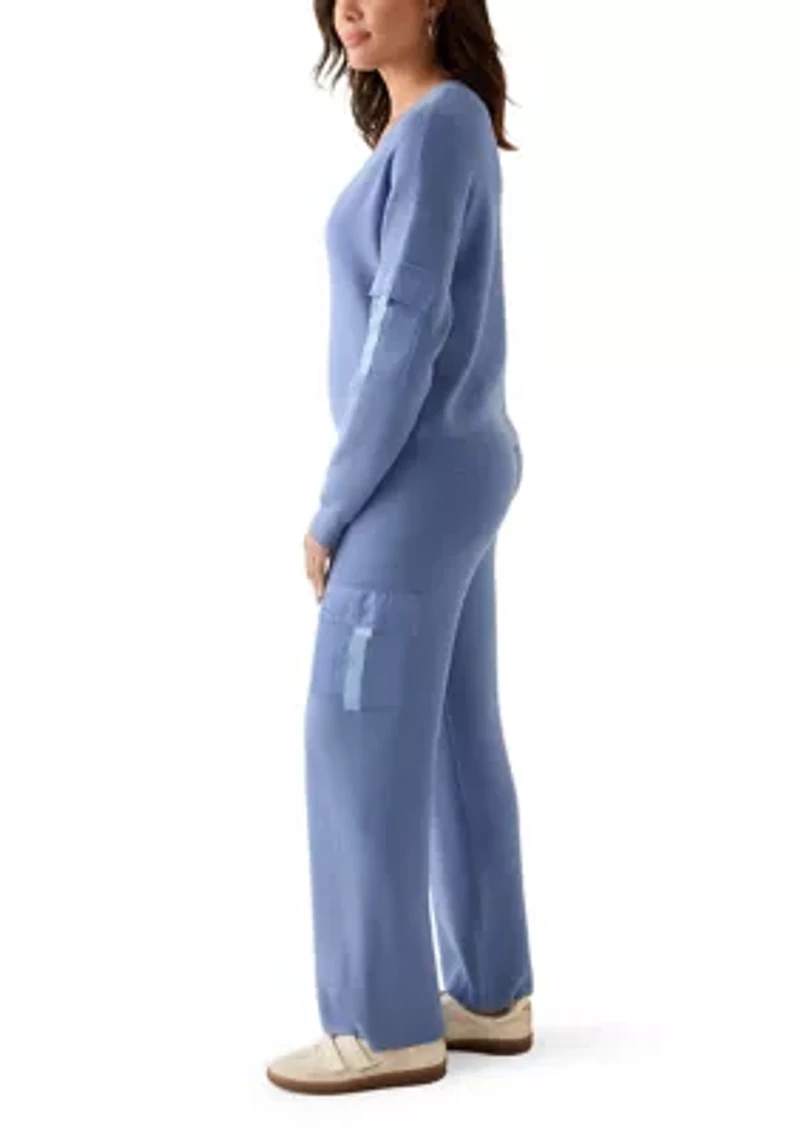 Women's Woven Pocket Athletic Sweater Pants