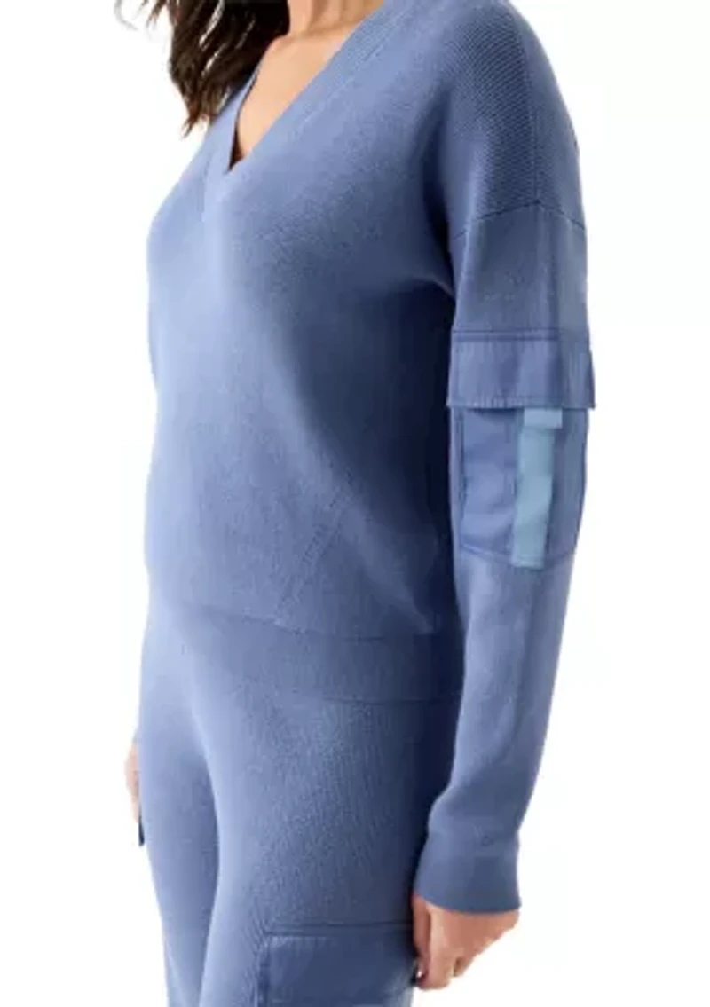 Women's Woven Pocket Athletic Sweater Pants