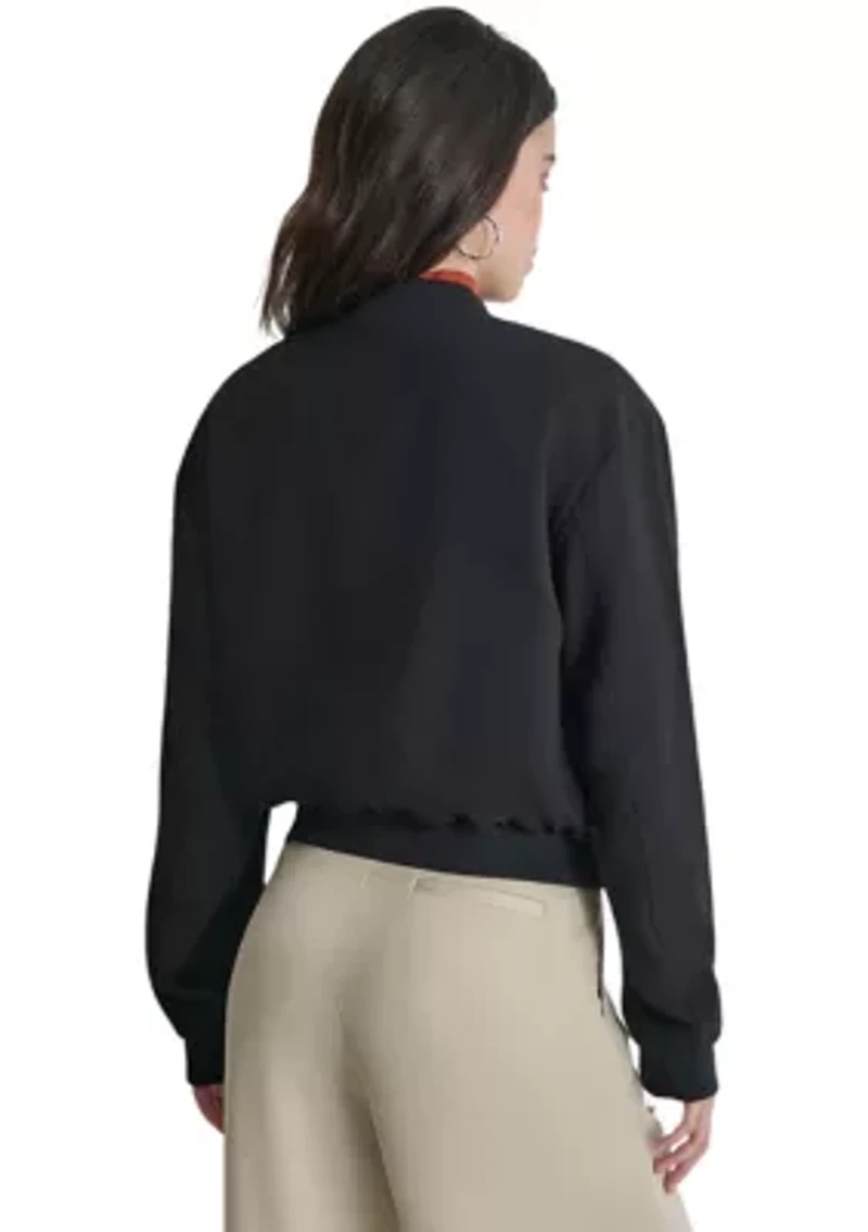 Women's Zipper Detail Bomber Jacket