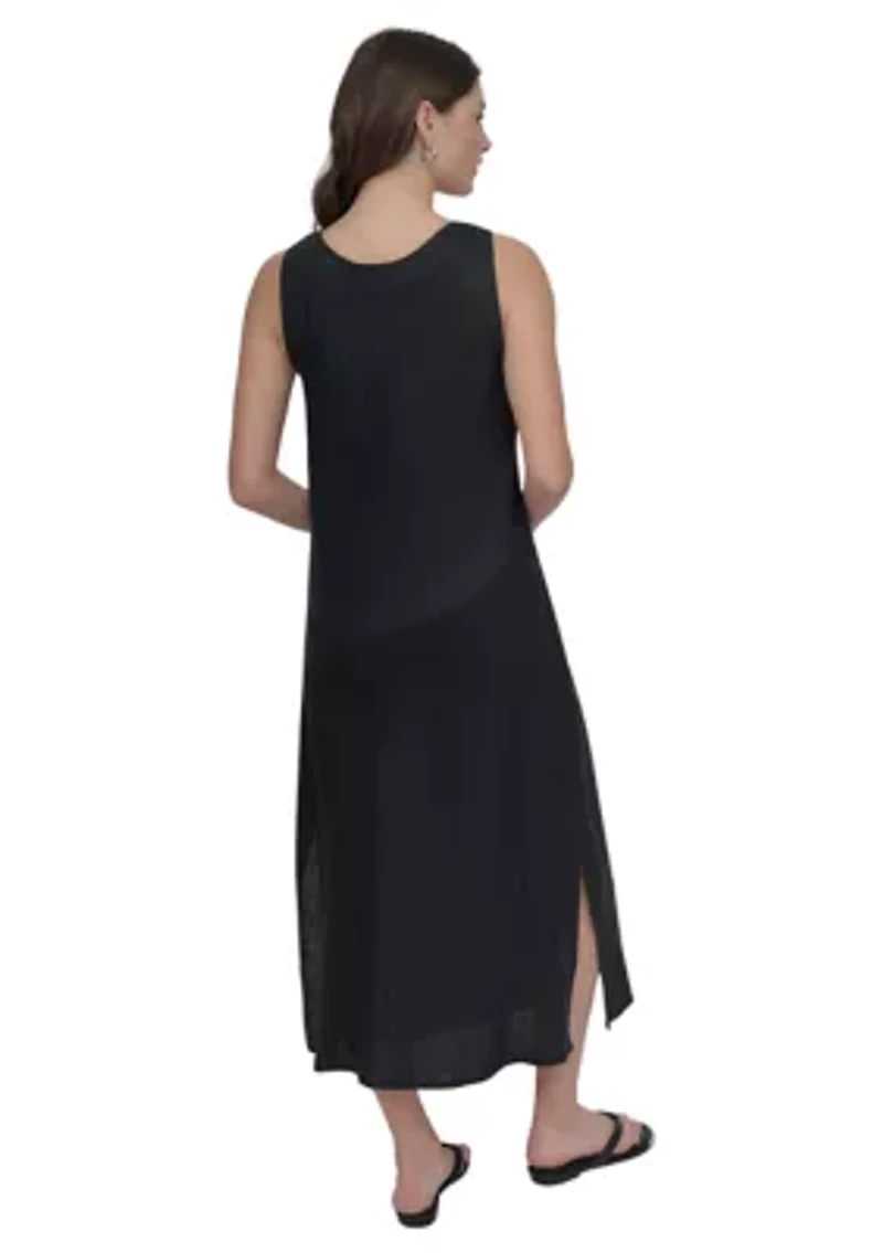Women's Sleeveless V-Neck Midi Dress