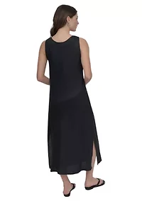 Women's Sleeveless V-Neck Midi Dress