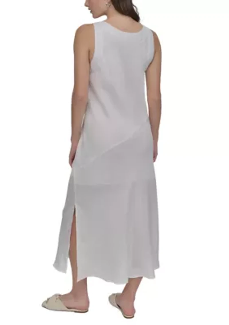 Women's Sleeveless V-Neck Midi Dress