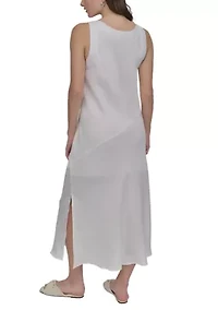 Women's Sleeveless V-Neck Midi Dress