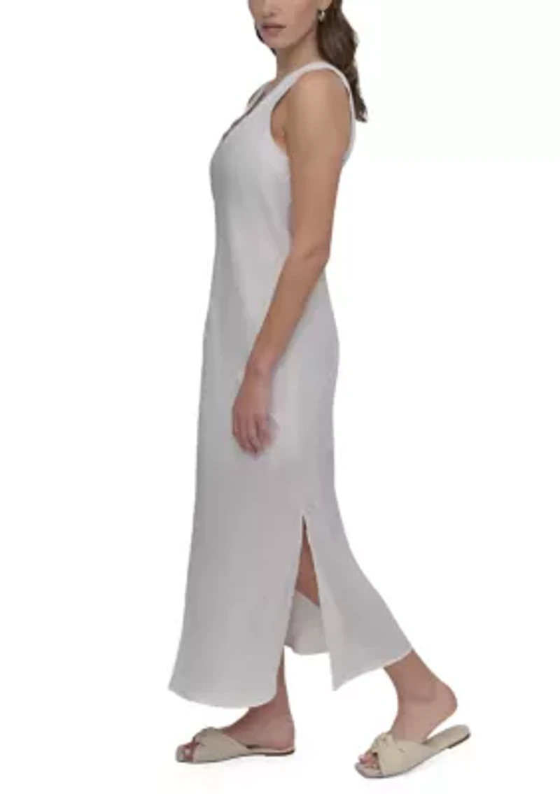 Women's Sleeveless V-Neck Midi Dress